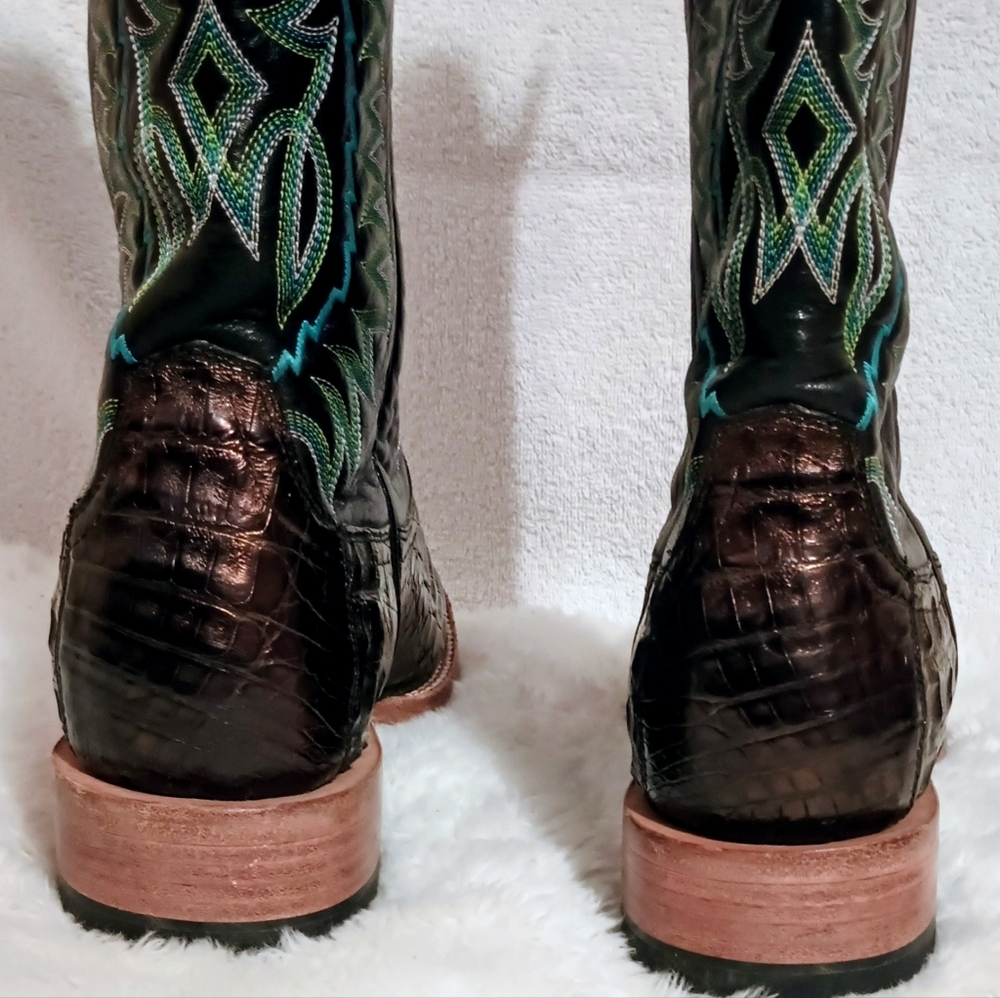 Ariat Relentless Copper Colored Caiman Boots Men's Size 9D - Picture 5 of 12